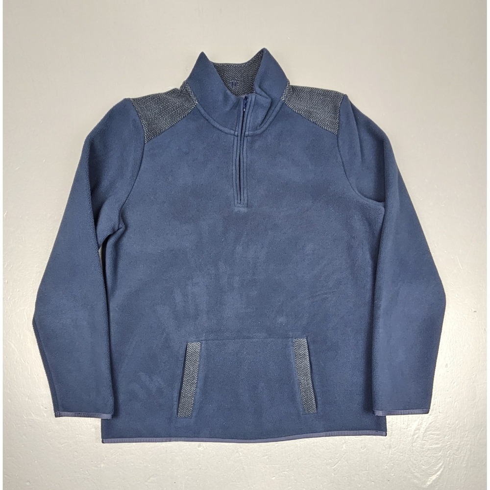 Brooks‎ Brothers Qt Zip Pullover Mens Large Blue Fleece Sweater Preppy Casual